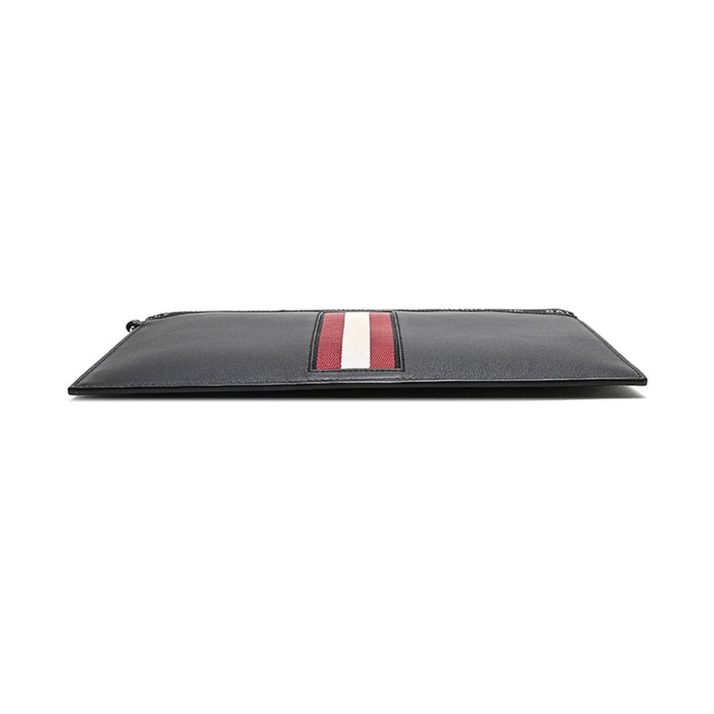 Bally Klassische Rot-Weiß gestreifte Business Casual Commuter Leder Clutch Tasche Herren Clutch Tasche Schwarz BENERY-HP-100