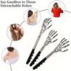 1 Pack Back Scratcher Extendable Metal Portable Back Scratcher for Men Women Adults, Telescoping Back Massager with PVC Handles