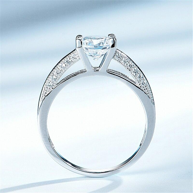 925 Sterling Silver Rings For Women Round Cz Delicate Elegant Popular Wedding Anniversary Ring Luxury Engagement Jewelry