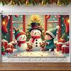 Snowman Display Stockings Winter Celebration Banner Christmas Banner Cartoon Snowman Holiday Backdrop For Photo Prop Xmas Event