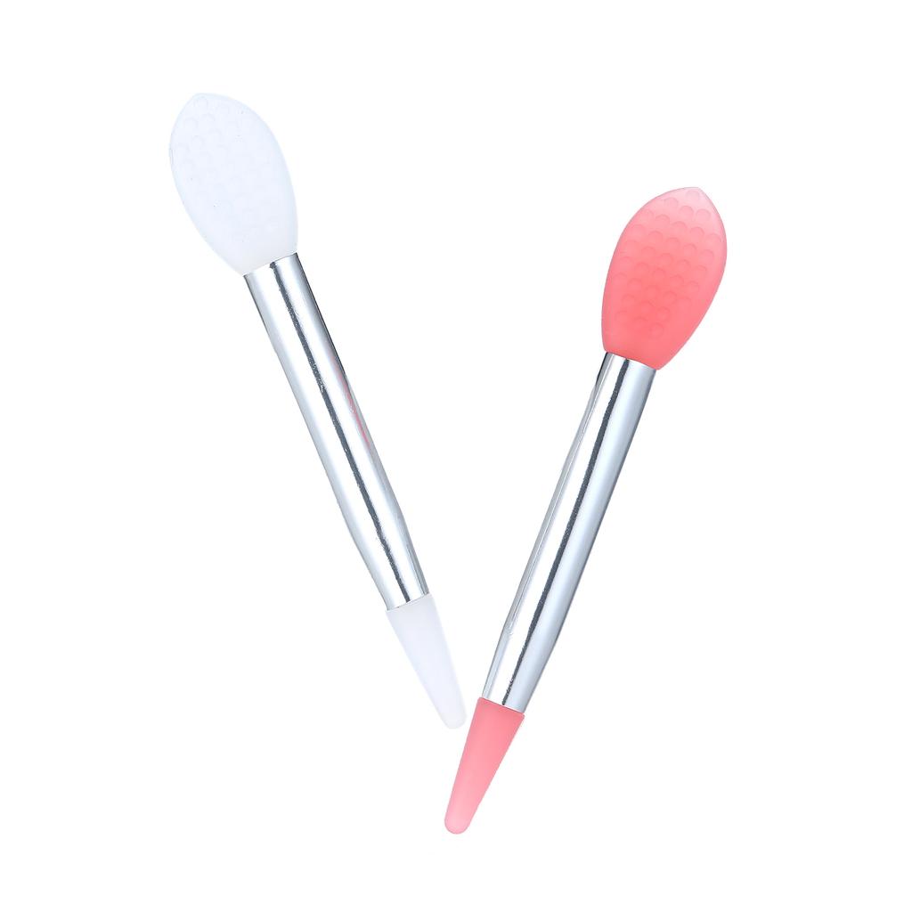 10pcs Silicone Lip Brush Set Small Makeup Brushes Lipstick Applicator Brushes with 2 Antilost