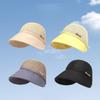 Wide Brim Women's Straw Hat Solid Color Bucket Sunhat Casual Sunshade Cap  Camping