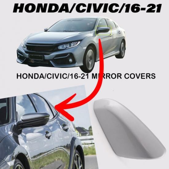 For Honda Civic 2016~ Silver Left Driver Side Car Rearview Mirror Cap Cover