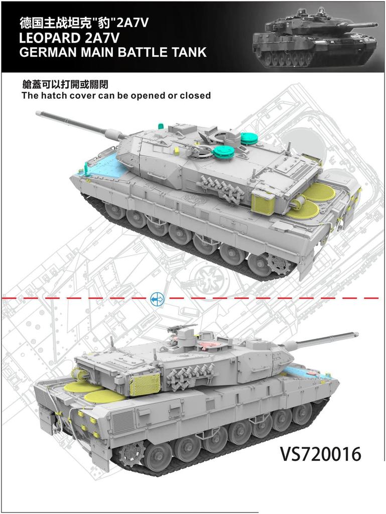 Vespid Models 1/72 German Leopard 2 A7V Main Battle Tank Plastic Model Kit VPMVS720016