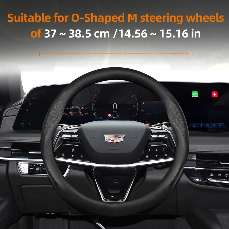 Suitable for Cadillac Ultra-Thin Breathable Leather Steering Wheel Cover Suitable for Cts 2013 Ct4 Carbon Interior Ct5 Xt5 Xt4 Xt6