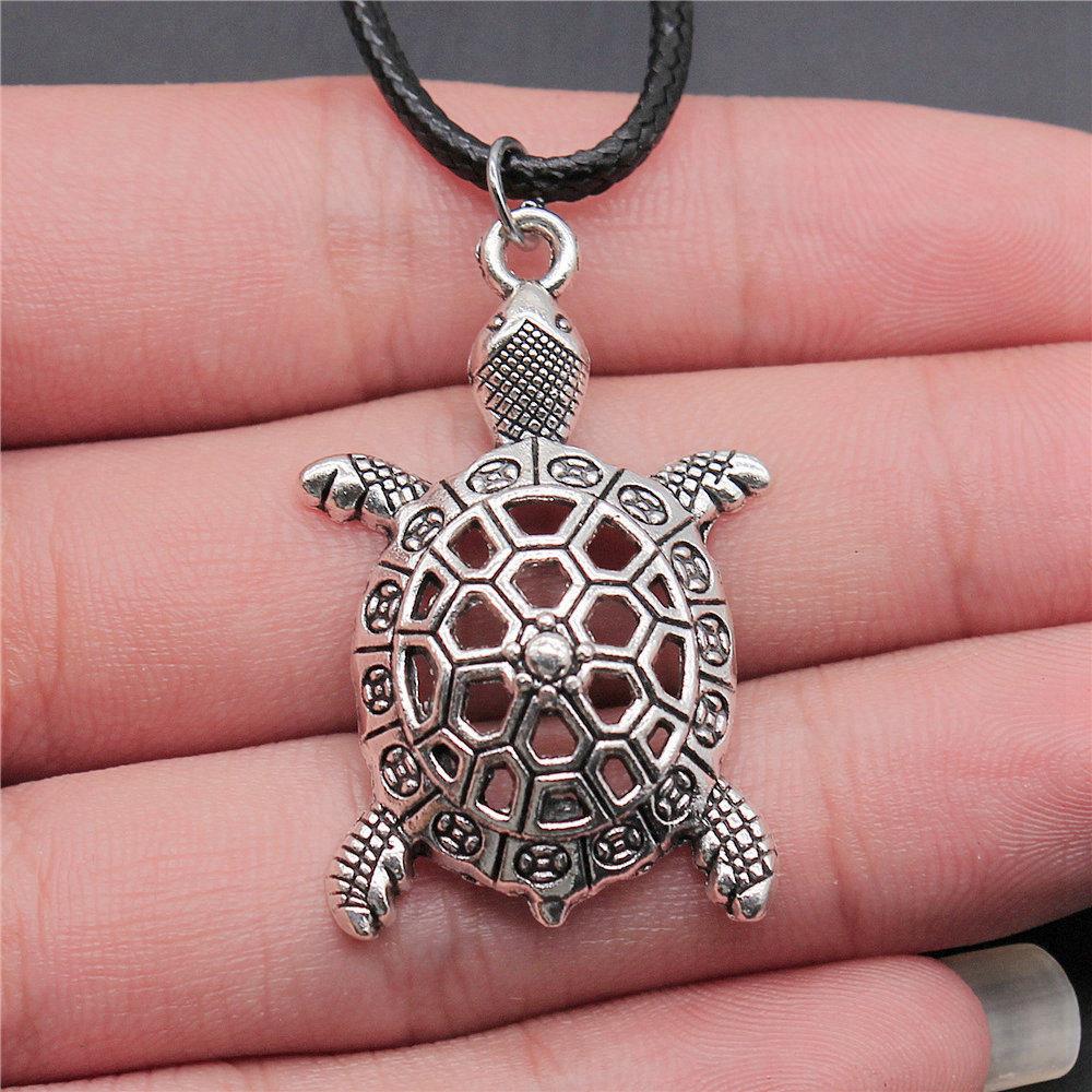 45cm Necklace Leather Chain Big Marine Life Minimalist Jewelry Components QN047