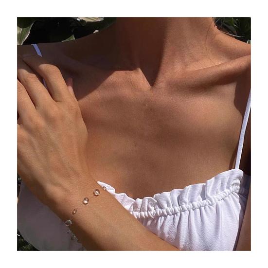 Klares Wassertropfen-Schmuckstück Künstliches Kristallglas Runde Perlenkette Quaste Ohrring Tropfenförmiges Perlenarmband für Hochzeitsfeier