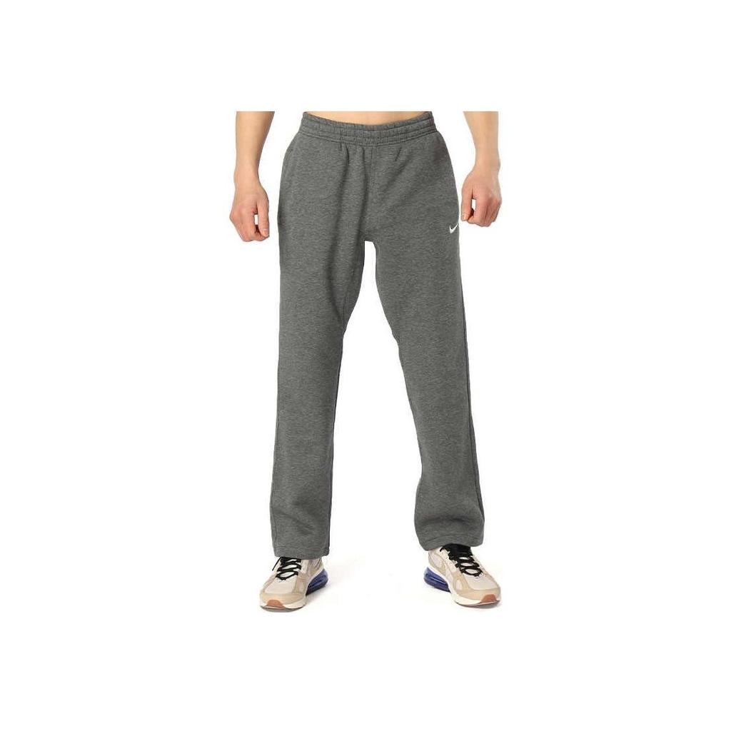 Nike Pánské pletené tepláky s pevným potiskem loga, s fleecovou podšívkou, s rovnými nohavicemi, šedé 623455-063