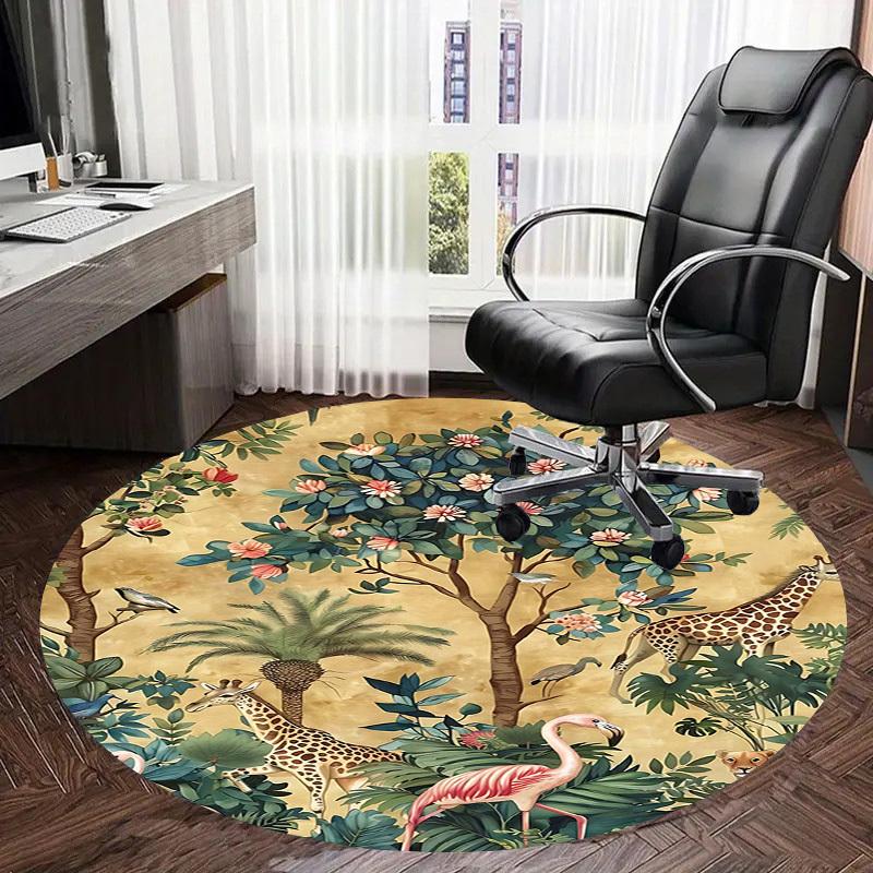 1 Stück Dschungeltiere Rutschfester Runder Teppichboden, Büro, Familie, Schlafzimmer, Großer Teppich Innen teppiche, Langlebiges Polyester-L0346