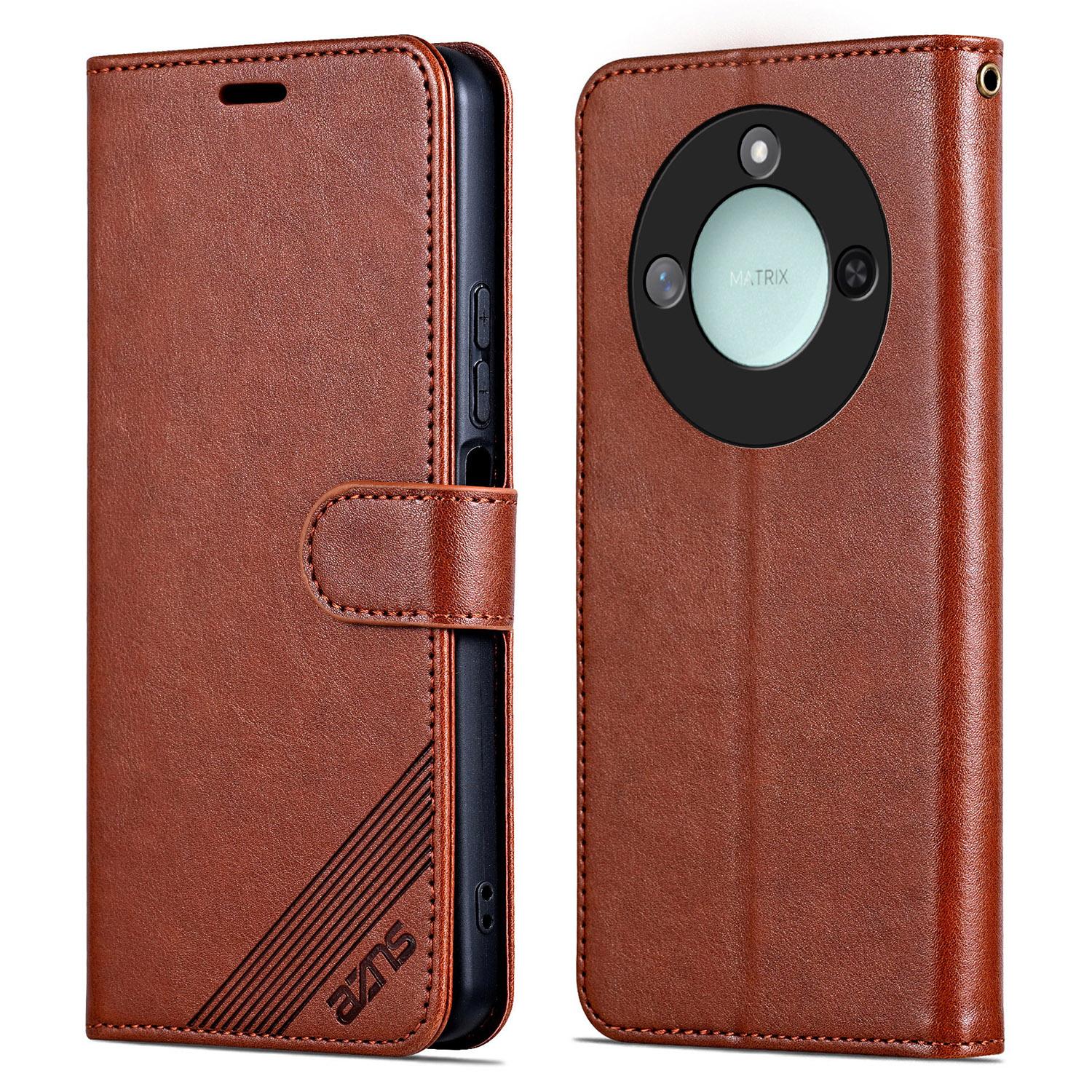 

AZNS For Honor X60 5G Case Anti-Scratch PU Leather Stand Wallet Phone Cover C