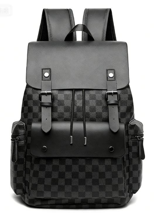 Schoolbag Backpack Men's Plaid Commuter Casual Office Worker Backpack Large Capacity Business Travel Business Travel Work Computer Bag