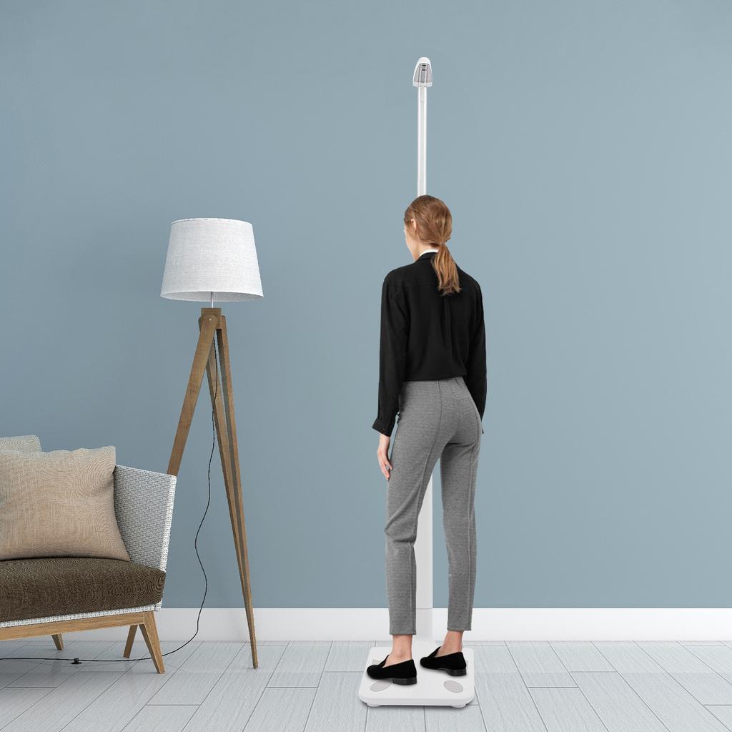 Ultrasonic Height Body Fat ABS Analyzer,100-240V White Physician Medical Body Weight Scale Floor Standing for Homes,Gyms