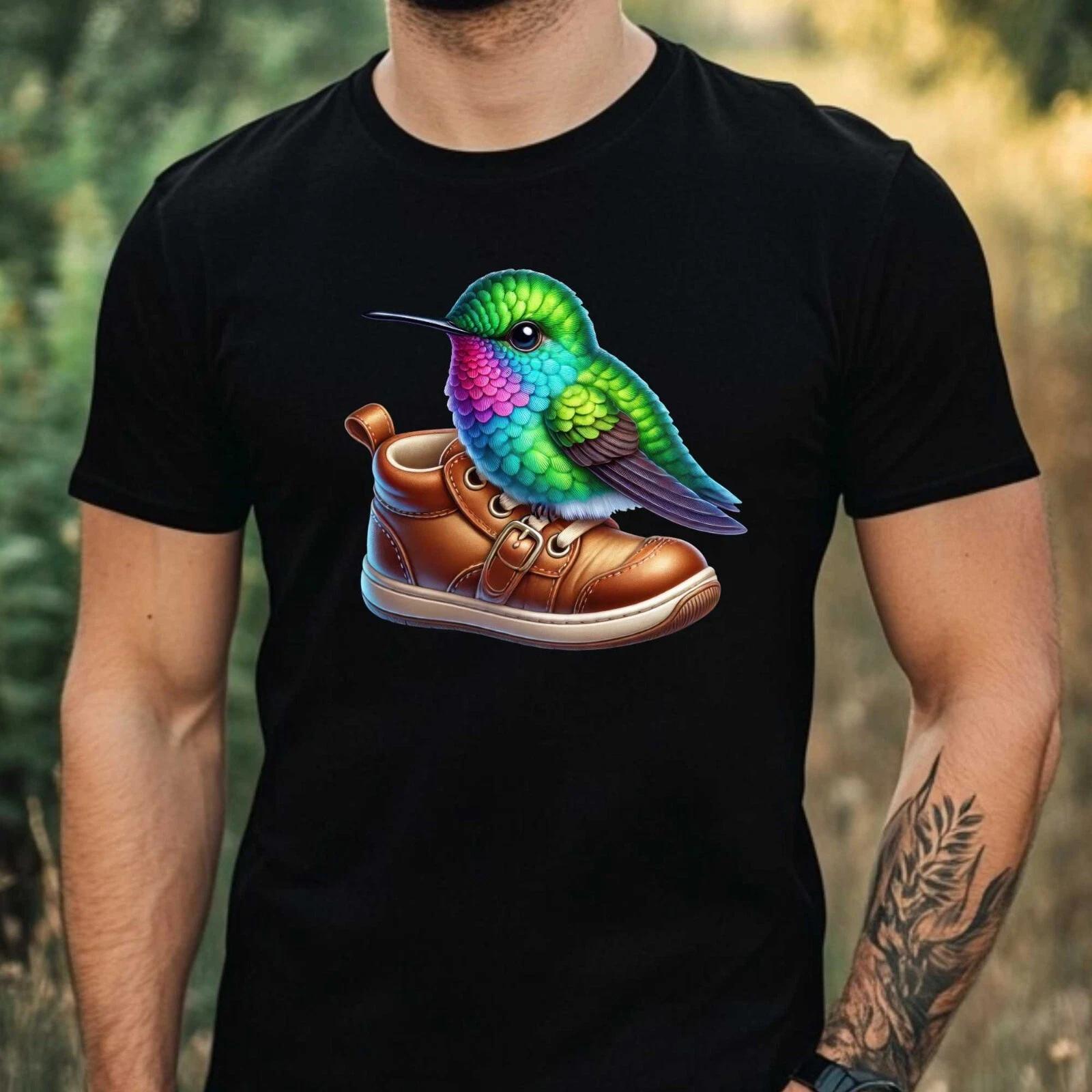 T-Shirt Herren Kolibri Motiv Baumwolle Größe XS bis 5XL M
