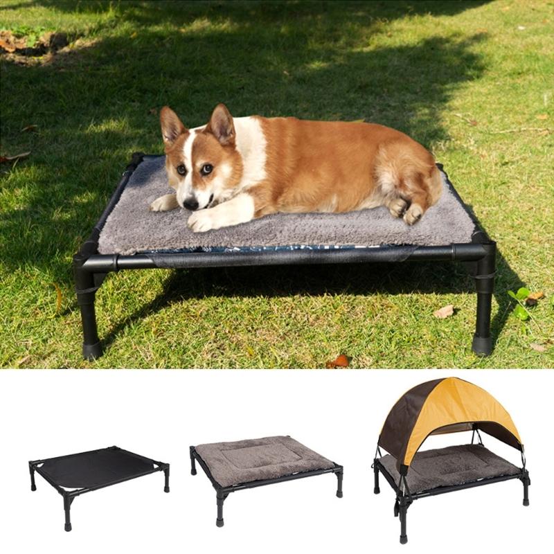 Outdoor Camping Dog Tent,Elevated-Dog Bed with Removable Canopy-Portable Cooling Raised Pet Cot Bed for Dogs and Cats