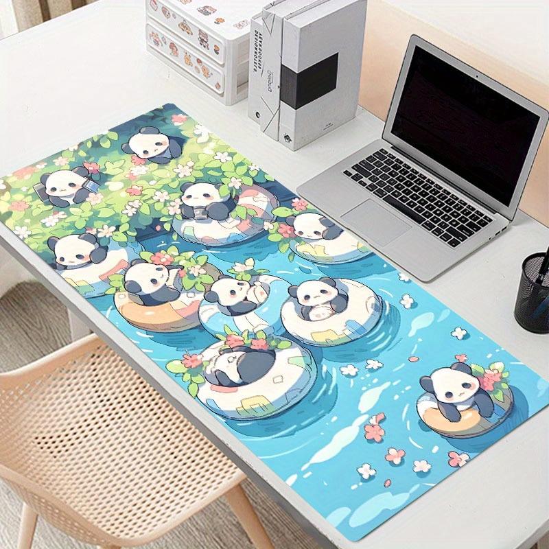 Cute Anime Panda Large Mouse Pad Computer Kawaii Keyboard Pad Desk Mat Non-Slip Mousepad Table Accessories Work Game Office Home
