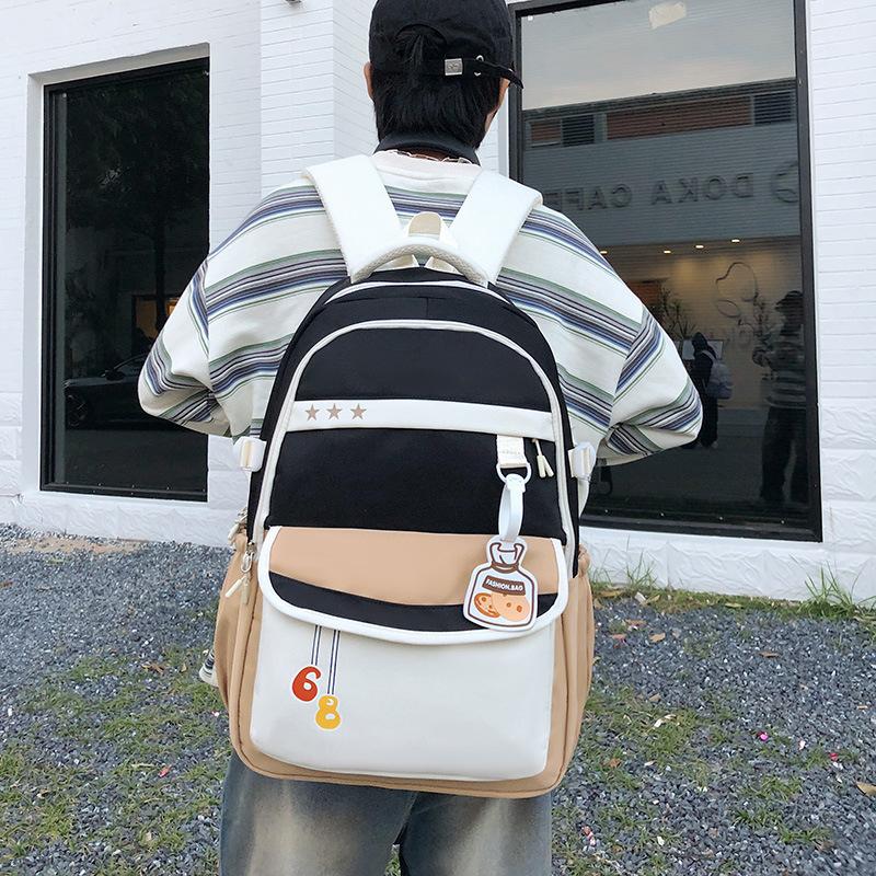Schoolbag Middle School Student Backpack Cute Cartoon Large Capacity Backpack Junior High School Student Versatile School Bag Campus Style