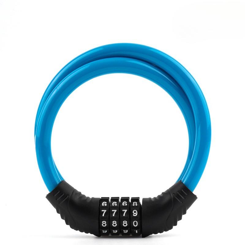 1Pc Bicycle Four-digit Combination Lock Mountain Bike Portable Anti-theft Color Lock Dead Fly Bicycle Riding Equipment