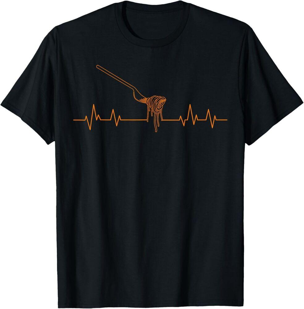 

Pasta Heartbeat Noodles Italian Cook Fork Gift Unisex T-Shirt 4XL
