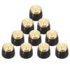 Uxcell Guitar Amplifier Potentiometer Control Black Gold Volume Tone Guitar Bass Chrome 10-Pack Push-On Knobs, 6mm/0.24" Knobs, & Finish, & Control, &