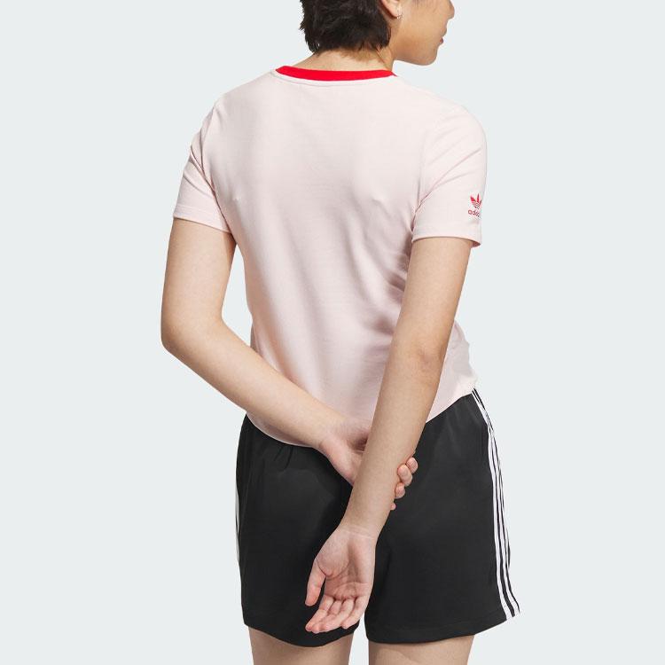 Adidas Originals x Disney Dumbo Logo Print Colorblock Round Neck T-Shirt Women Tops Pink IN1059