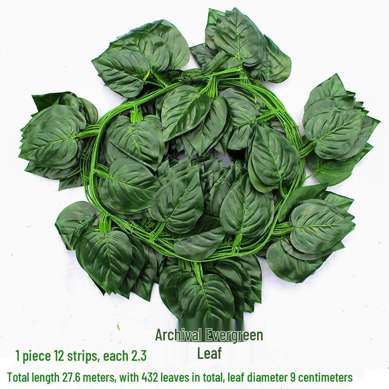 Efeutute Weinblätter Künstliche Deckenranke mit Rattan und Grünem Laub