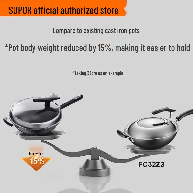 Supor True Iron Rust-Resistant Cast Iron Wok
