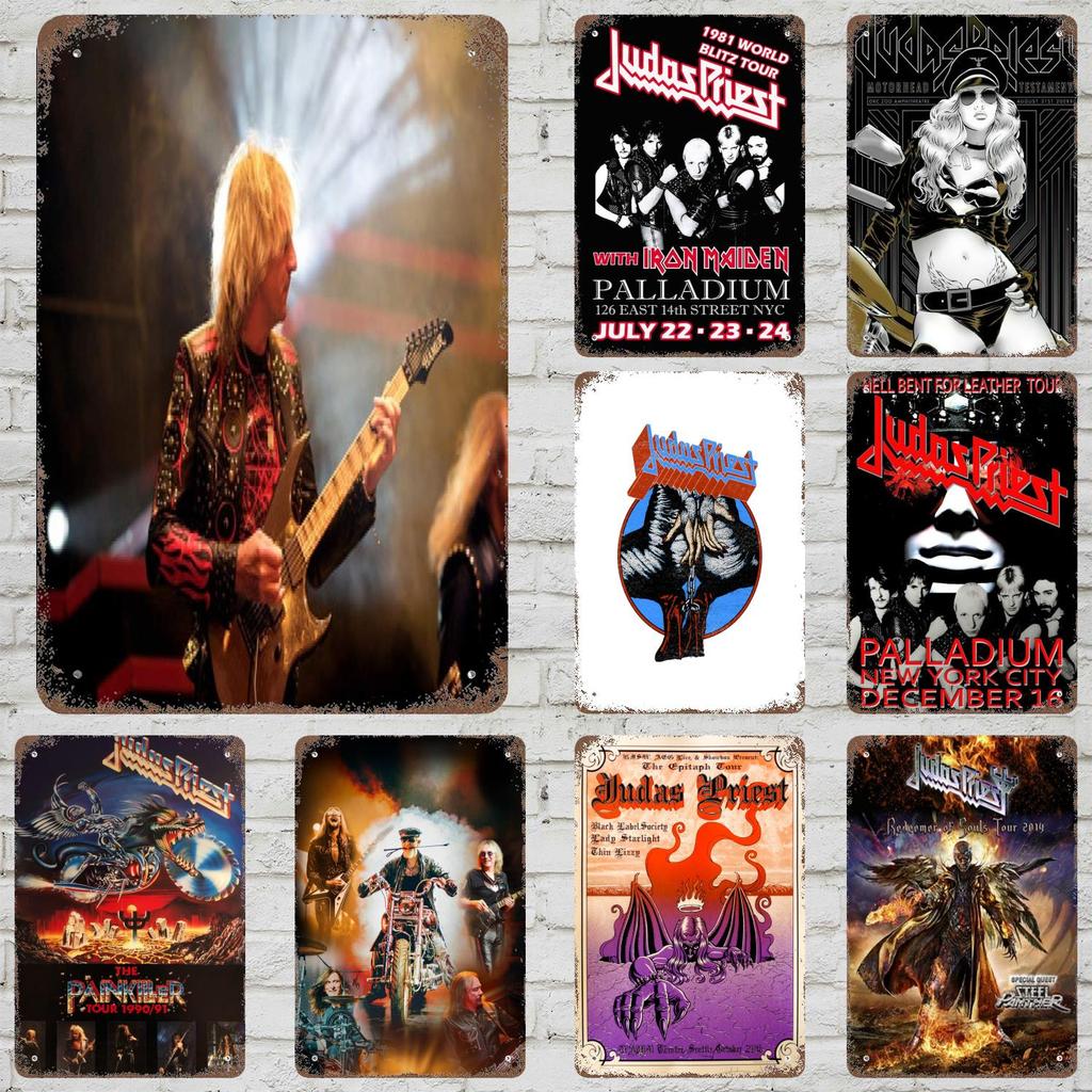 Judas priest Segnali in Latta Metallici Vintage Poster Decorazioni Placca Metallica Retro Decorazione Artistica da Parete per Garage Bar