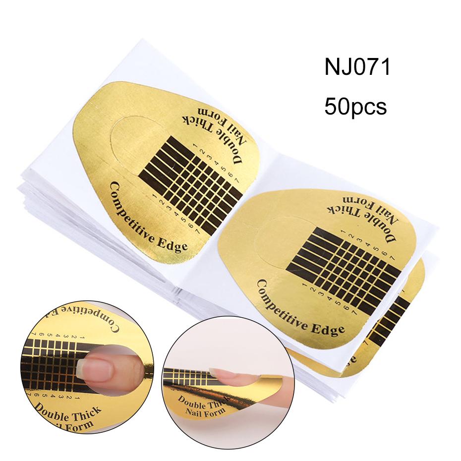 50-100pcs Nail Forms For Extension Gel French Nail Art Prolong Sticker Mold Stencil Tips Manicure Accessories Tools JINJ071-1