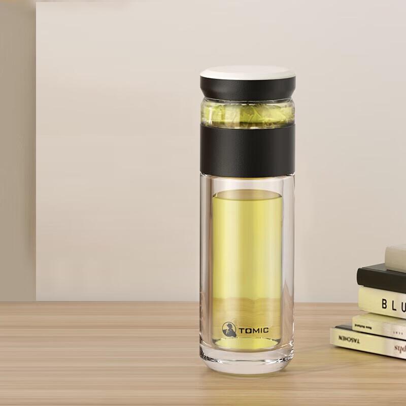 TOMIC Double-Wall Glass Tea Infuser Bottle