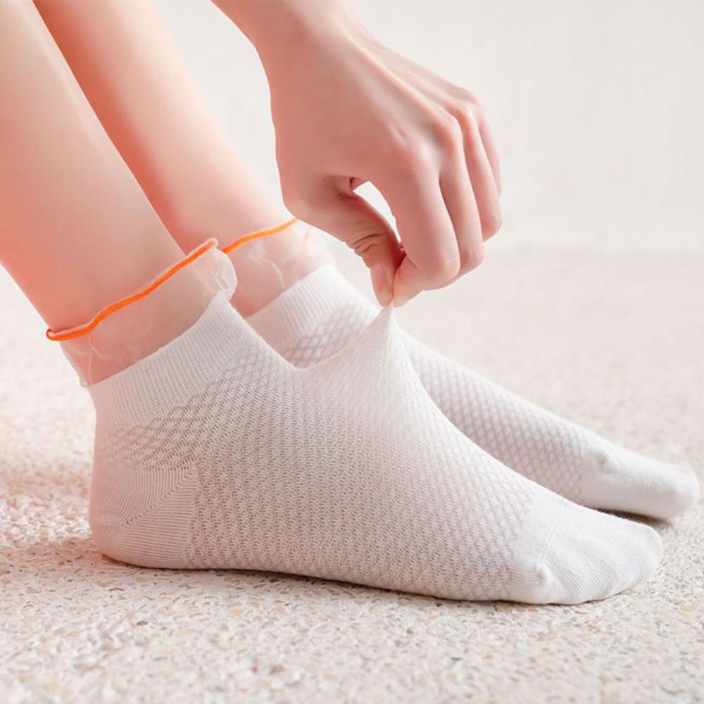 

Cotton Shallow Mouth Lace Flowers Invisible Cute Flowers Socks Boat Socks Short Socks Hosiery