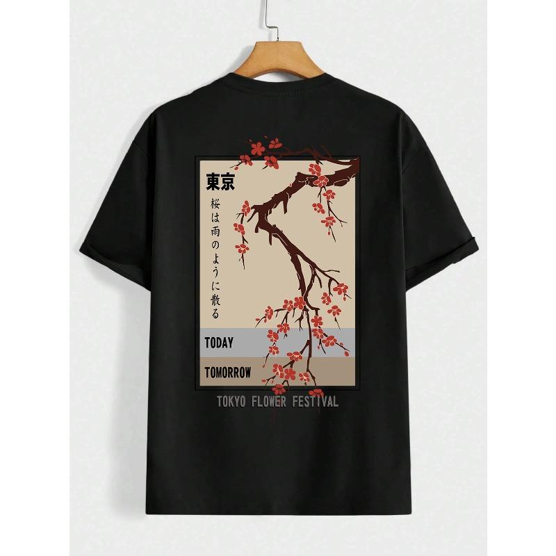 Today Tomorrow Tokyo Flower Festival T Shirt Unisex Fashion ONeck Tshirts Summer Cotton Tops Fashion Loose Street Hip Hop TShirts