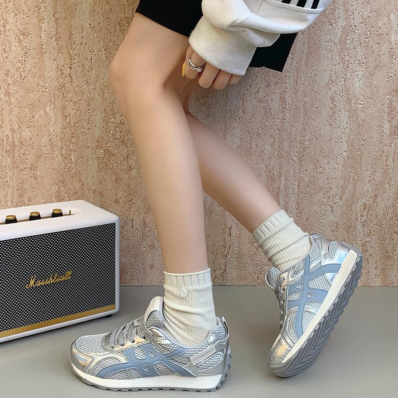 European Station Color Matching Mesh Forrest Gump Shoes Women's 2025 Spring New Breathable Versatile Lightweight Casual Sports Running Shoes