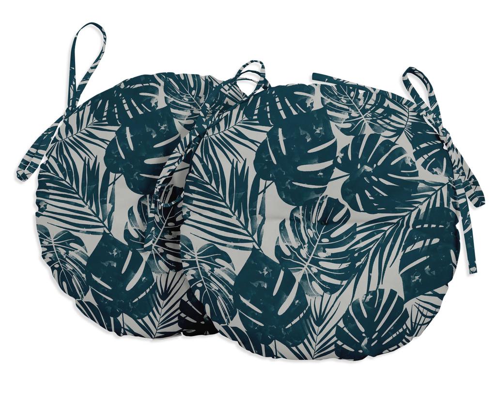 Vargottam Indoor Outdoor Round Bistro Chair Cushions Block Print 15-Inch Bistro Chair Pads Waterproof Seat Chair Cushion For Home
