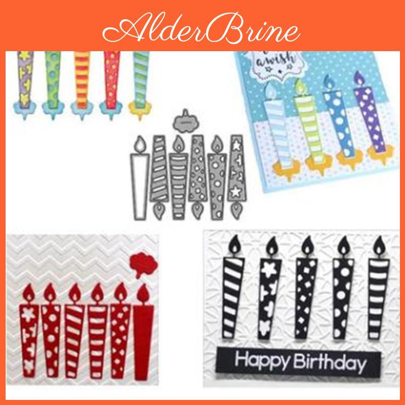 Metal Label Candle Birthday Cutting Dies Scrapbooking Stamps Craft Embossing Die Stencil Template