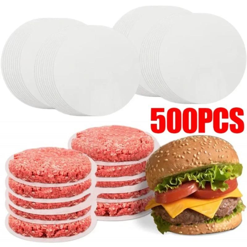 50/100/200/500PCS Disposable Hamburger Patty Separation Pads 11cm Round Hamburger Food Pads Paper Non-stick Oil Paper Baking Paper