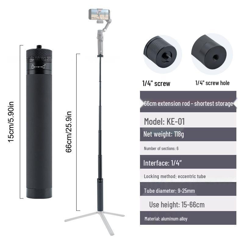 Universal Stabilizer Extension Pole: Handheld Selfie Stick & Tripod for DJI, Feiyu, Zhiyun, Action Camera Photography