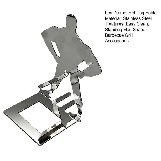 Stainless Steel Muscle Man Sausage Stand Portable Reusable Standing Man Hot Dog Holder Outdoor Camping Roaster Barbecue Grill Accessories