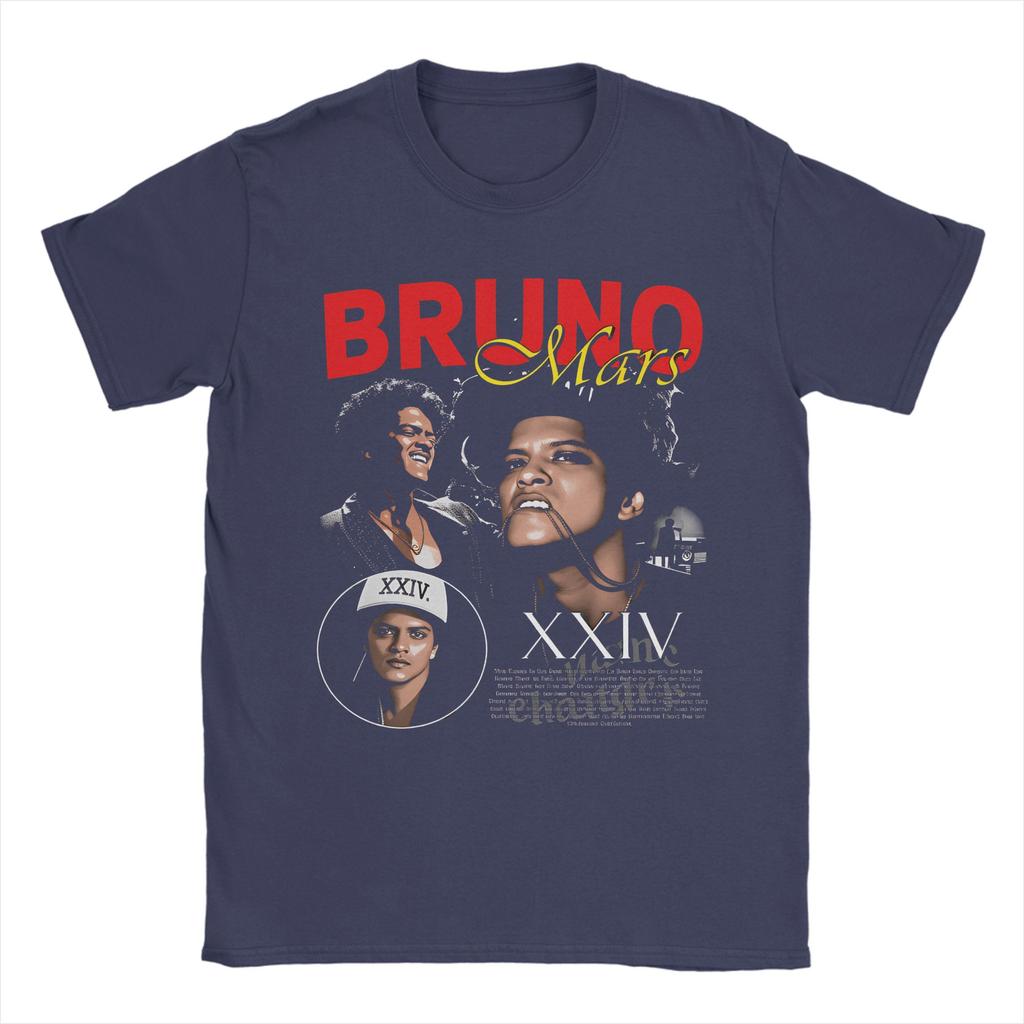 Bruno Mars XXIV 100 Cotton TShirt For Unisex Beach Vintage TShirts O Neck Fashion Tees Oversized Custom DIY Tops