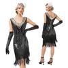 Dvouvrstvé třásňové šaty Gatsby Cocktail Party s výstřihem do V