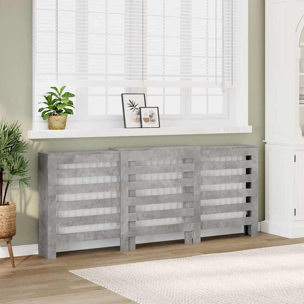 Radiator Cover Concrete Grey 205 X 21.5 X 83.5 Cm Particleboard