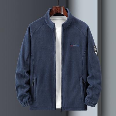 Fleecejacka Fleecejacka Trendig Herrtröja Plusstorlek Fleece Lös Casual Sporttopp Kofta