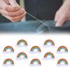 10 Stück Bunte Stoffflicken Regenbogenmuster Aufbügelflicken Aufnäher Kleidung Dekoration
