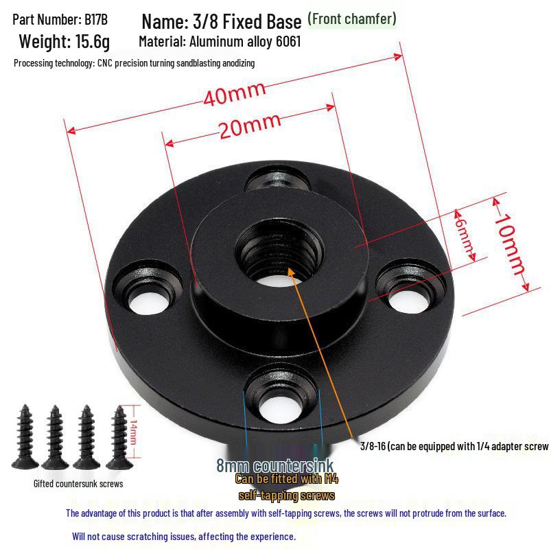 Wall-Mounted Outdoor Tripod Connector Adapter Base