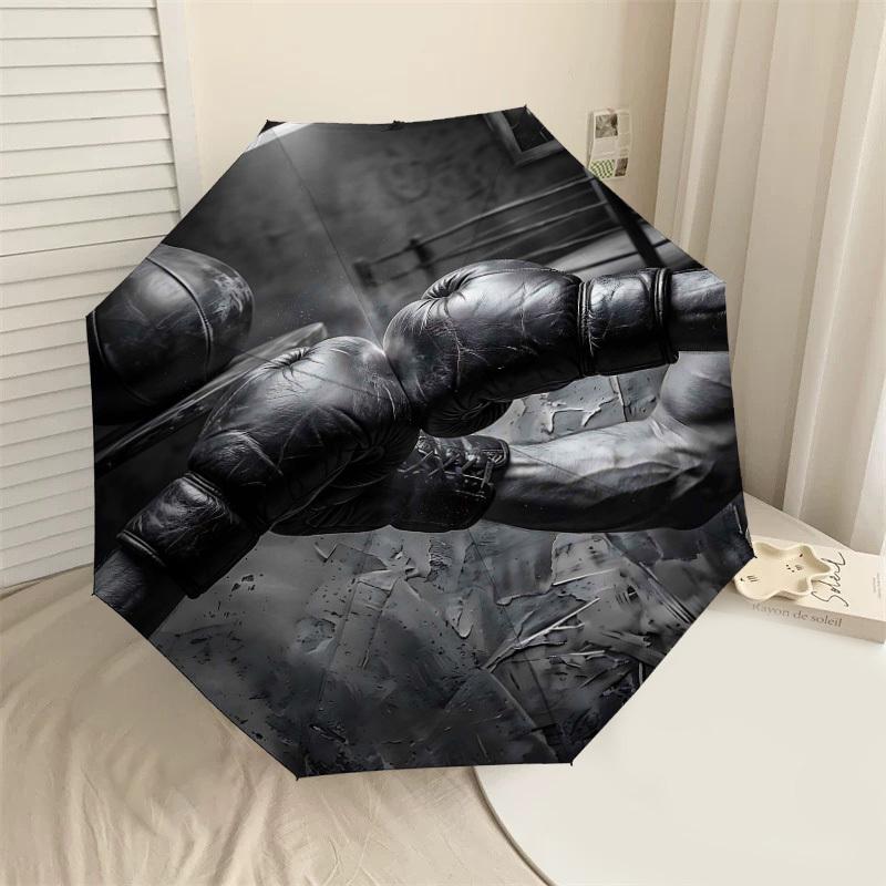 

1PC Boxing Gloves Boxing Ring Umbrella-8-Rib Reinforced Portable Folding Travel Suitable for All Seasons Outdoor Daily Use -J0379