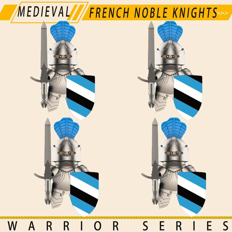 Medieval Military Knights Series Building Blocks Castle Army Soldier Figures Shield Sword Accessories Warrior Bricks Gifts Toys