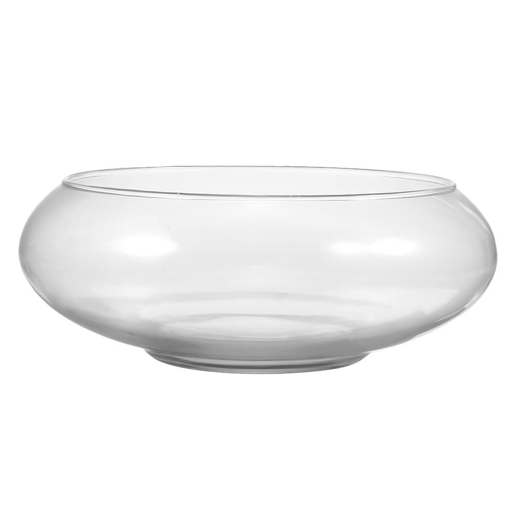 MUCKLILY Galanta Pot, Clear, Succulent Pot, Tabletop, Small Planter, 9.5cm, Indoor Decor, Clear Glass Container, Can Also Be Used as a Goldfish Bowl
