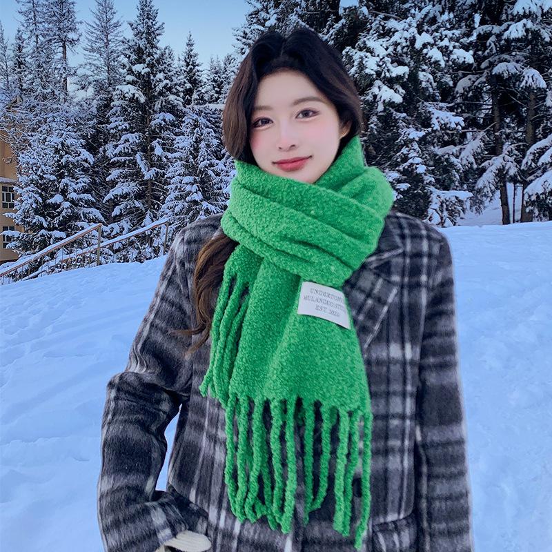 Fashion Women Thick Shawl Wraps Scarf Winter Warm Fashion Solid 80% Wool Pashmina Scarves Long Tassel Hijab Stoles Soft Bufanda