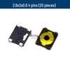 Membrane Light Touch Switch: 4-Pin Potentiometer, 4x4x0.8mm, 4.5x4.5x0.55mm, 4.8x4.8x0.5mm