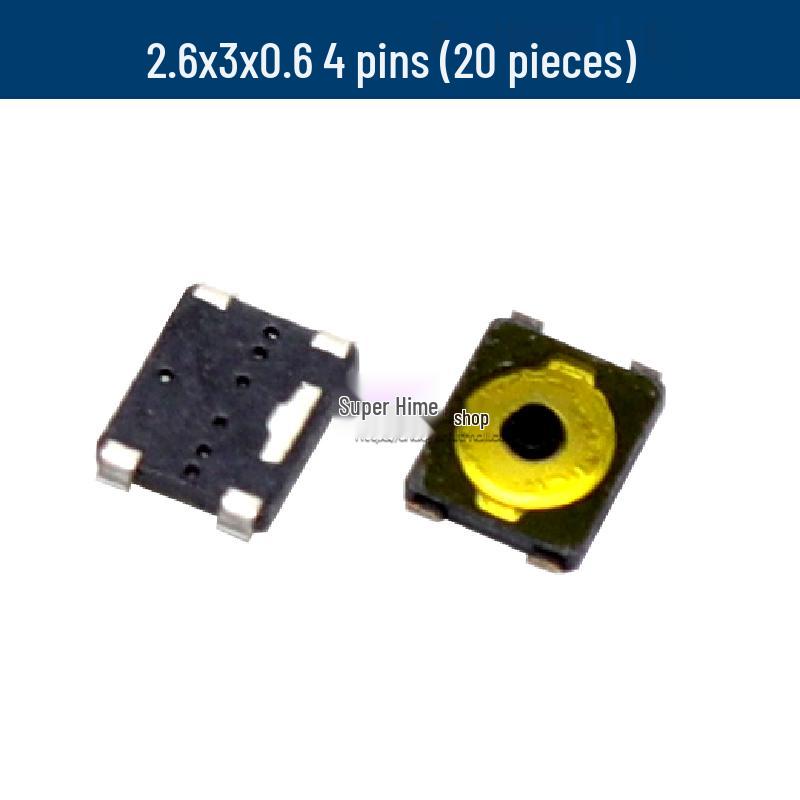 Membrane Light Touch Switch: 4-Pin Potentiometer, 4x4x0.8mm, 4.5x4.5x0.55mm, 4.8x4.8x0.5mm
