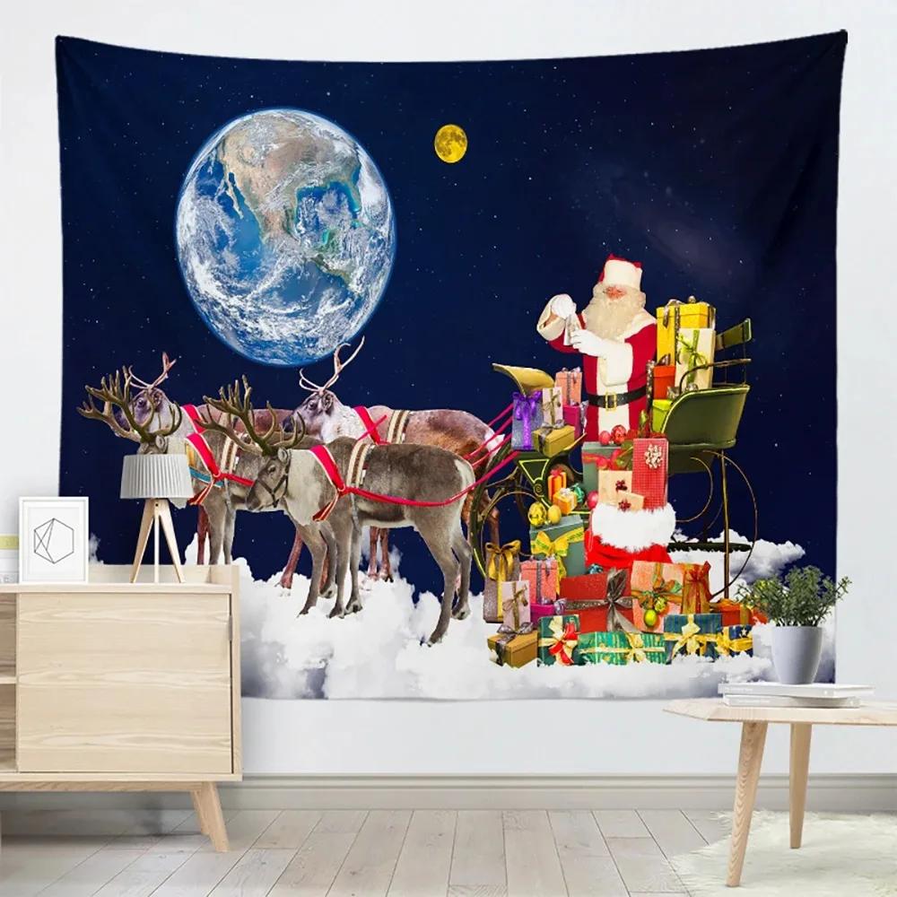 Рождественская елка мультфильм узор гостиная спальня домашнее украшение стены гобелен — фото 4